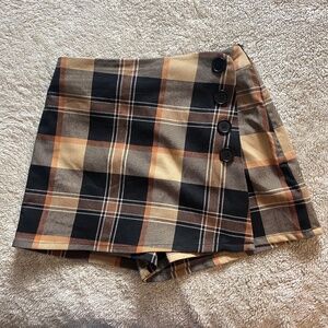 Women’s Forever 21 Brown/Neutral Tone Plaid Skort M